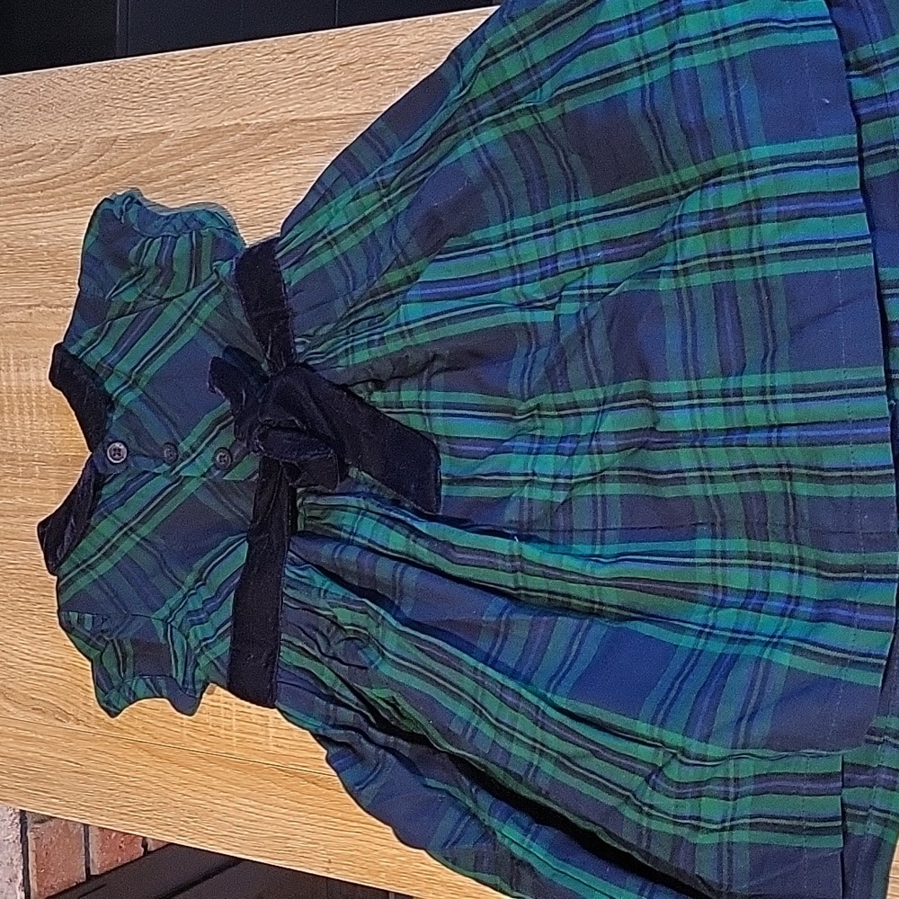 JoJo Maman Bebe Plaid Green and Blue Dress - Picture 3 of 4